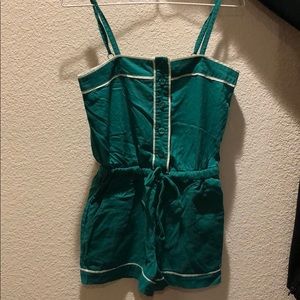 Green w/ white trim Forever 21 Romper Size Small